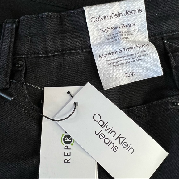 NEW Calvin Klein Women's Black High Rise Skinny Jeans Soft Repreve Plus Size 22W - Picture 9 of 10